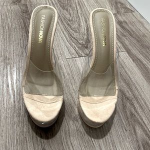 Fashion nova heels. Worn once. Size 7. Supper comfortable and cute.